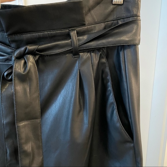 Joe Fresh Faux Leather high waisted trousers